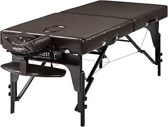 Master Massage 79 cm Supreme Mobile Massage Table Folding Massage Bed Massage Bench Cosmetic Lounger Portable Beauty Bed Wooden Feet Carry Bag Face Cut Package Brown