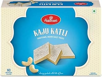 Haldiram's Kaju Katali 200 Grams | Kaju Katli Made with Finest Cashews | Kaju Barfi | Indian Mithai | No Added Colours | Premium Handcrafted Traditional Sweets | Great Sweets Gift Pack for Festival