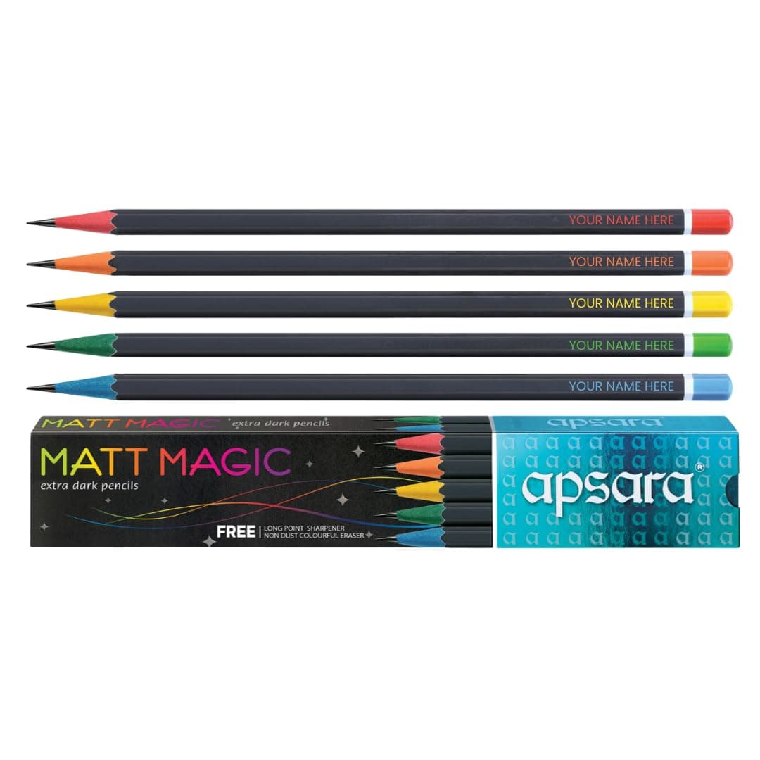 Personalized Pencil | Customized Pencil With Name For Kids Set (100 Pcs) - Name Engraved, Ideal Gift For Kids Birthday And Return Gifts (10), Ink Color-Black