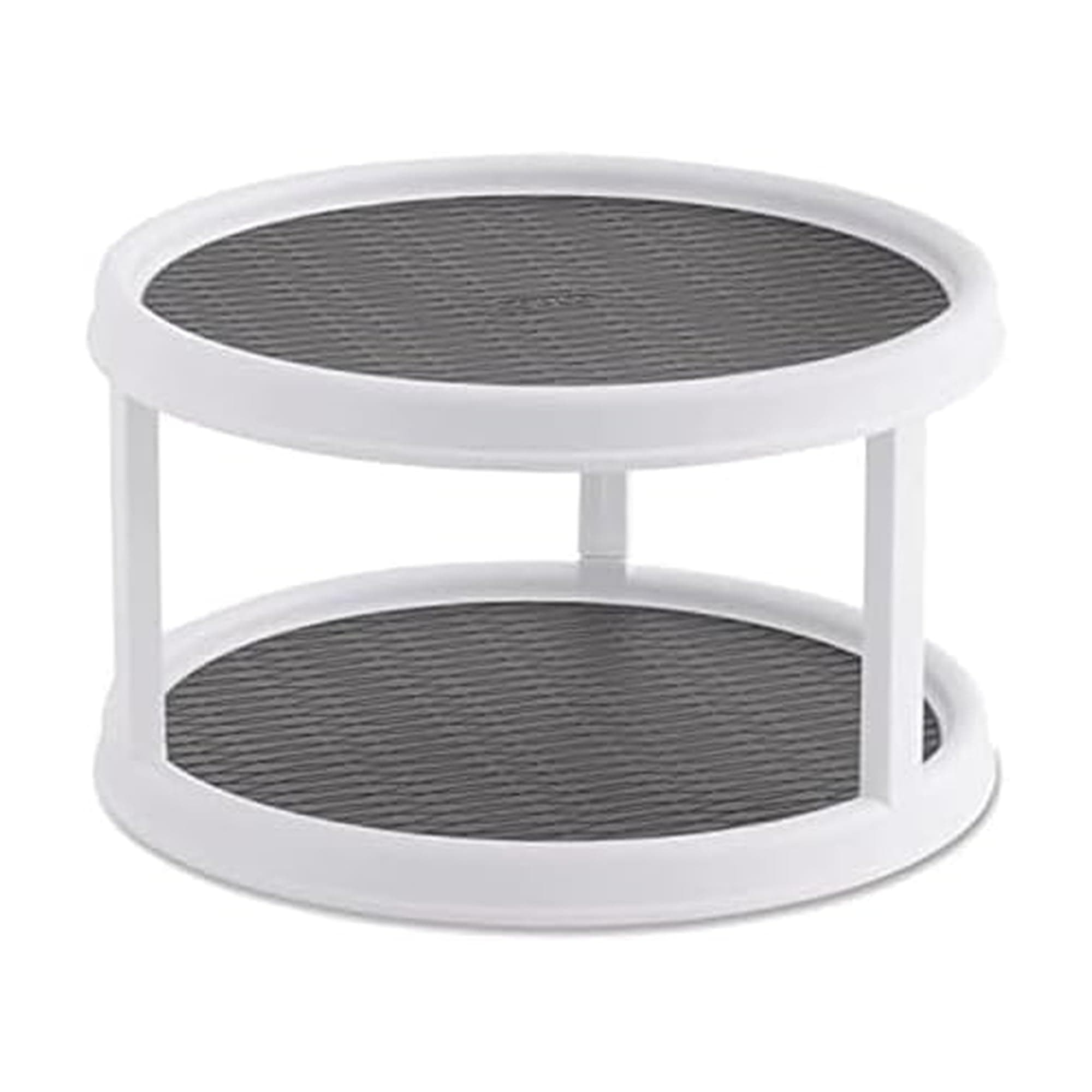 Copco Non-Skid Turntable, 2-Tier, 12-Inch, Durable & Easy Clean, White/Gray