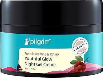 PILGRIM French Red Vine Anti Aging Night Cream for Women with Retinol, Mulberry & Vitamin C for Glowing Skin & Skin Repair Retinol Night Cream for Oily, Dry & Sensitive Skin Anti Aging Cream 50g