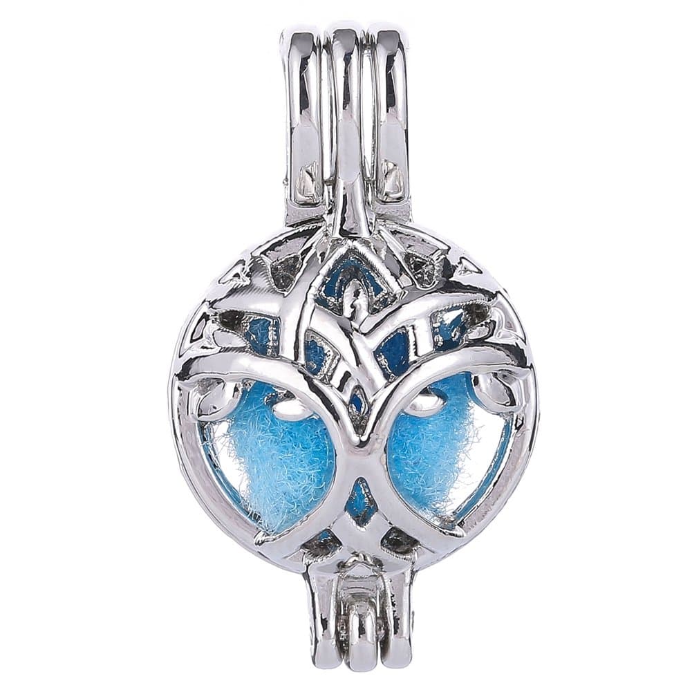 10pcs U.S. Silver Plating Pearls Cage Bead Locket Pendant - Add Your Own Pearls, Stones, Rock to Cage,Add Perfume and Essential Oils to Create a Scent Fragrance Oil Diffusing Pendant (Tree of Life)