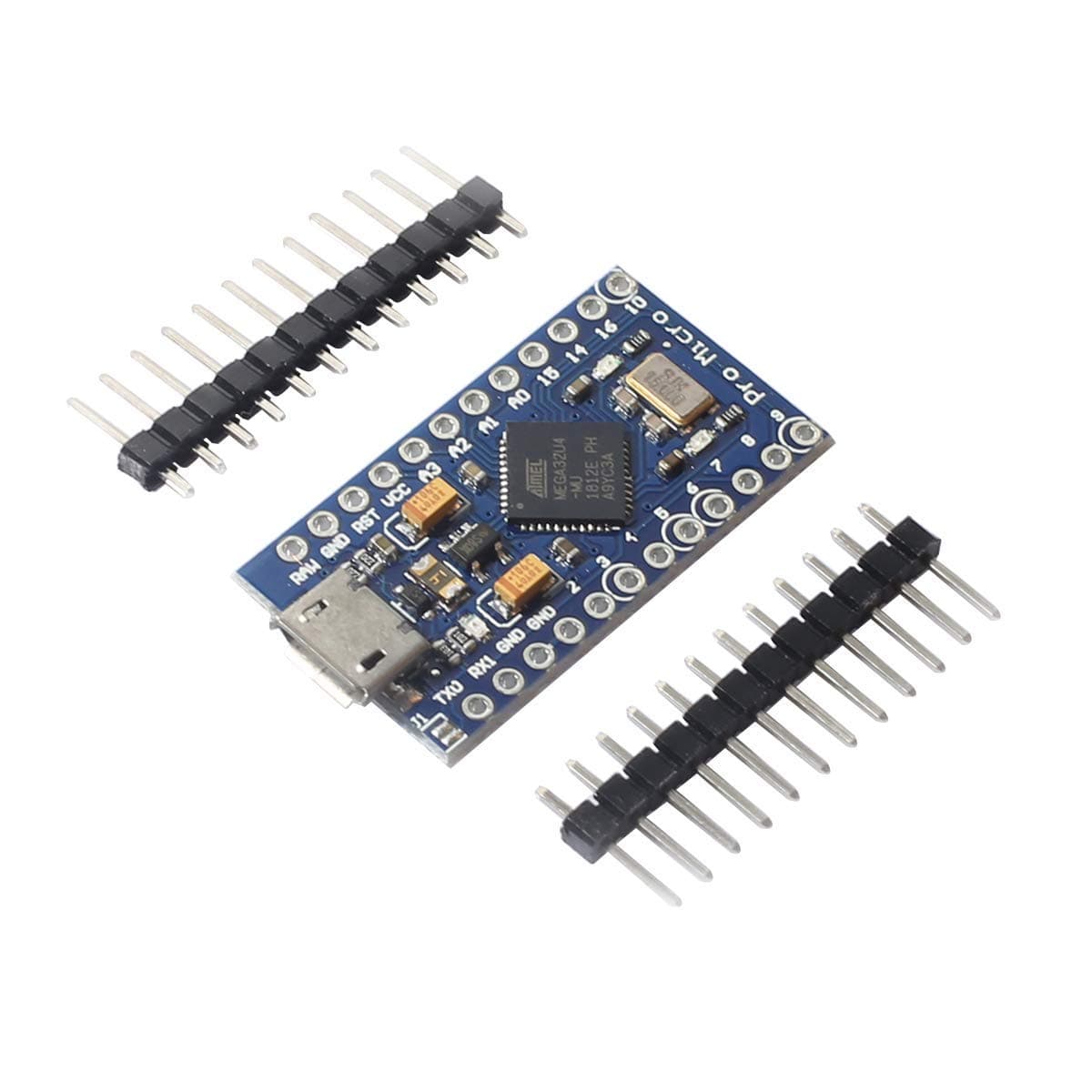 ARCELI Pro Micro Atmega32U4 5V 16MHz Development Board - Bootloadered IDE, USB Microcontroller Compatible With Arduino, Serial Connection With Pin Header