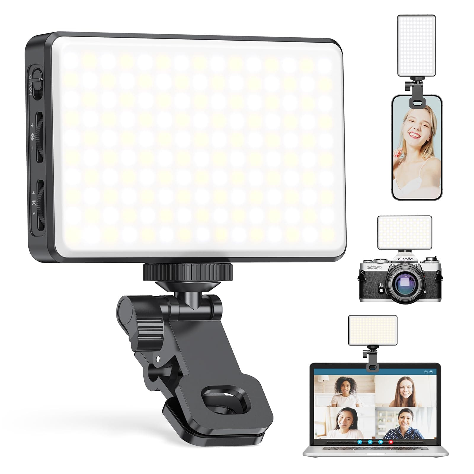 150 LED Phone Light, Selfie Light for iPhone/Phone/iPad/Camera, 5500Mah Rechargeable Portable Lights, 3 Lighting Adjustment Modes, Selfie Lights for Photography/TikTok/Vlog/Video