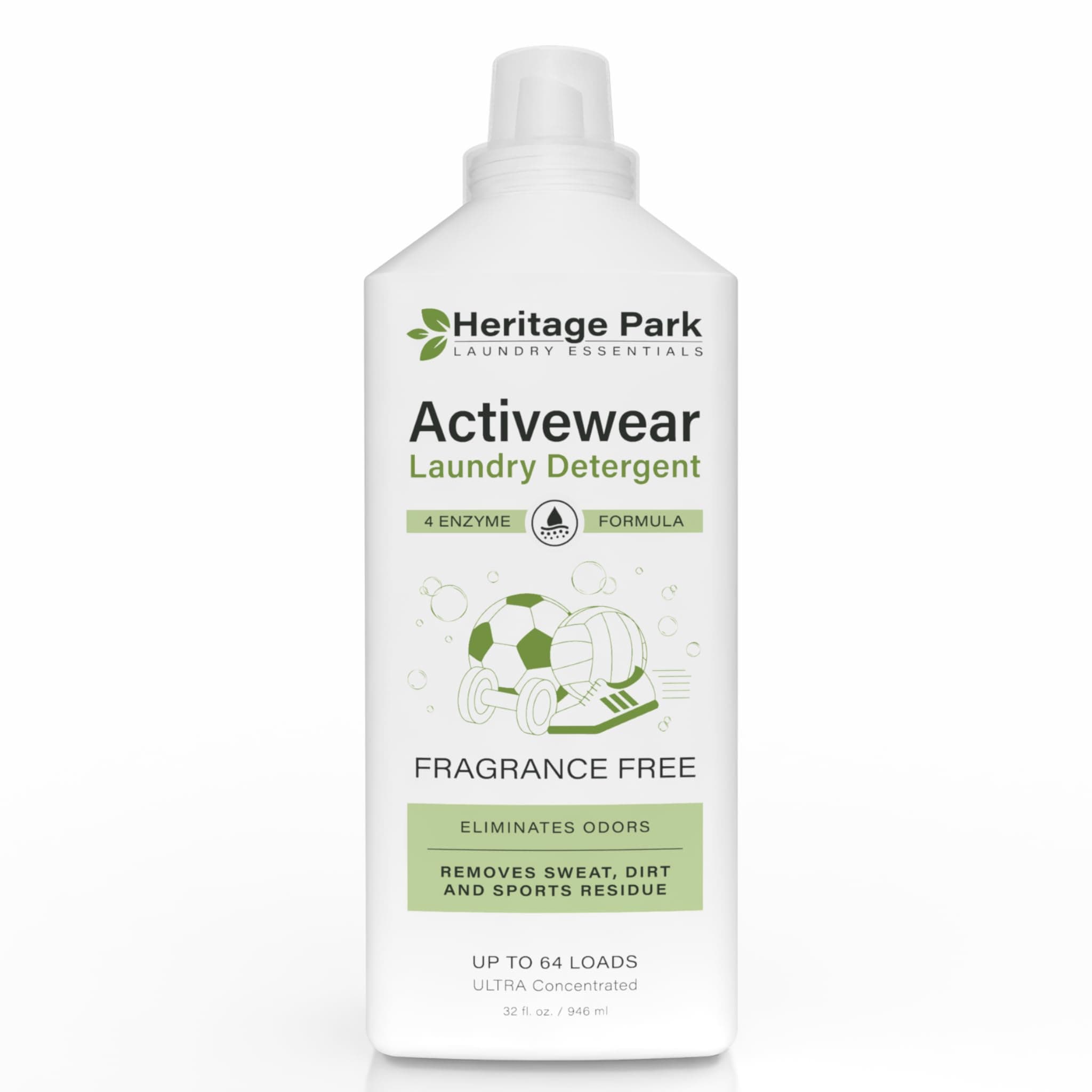 - Athletic Sport Active wear Laundry Detergent | 4x Powerful Plant-Based Formula with Cleaning Enzymes for Sport Wash | Fragrance Free Natural Odor & Stain Remover