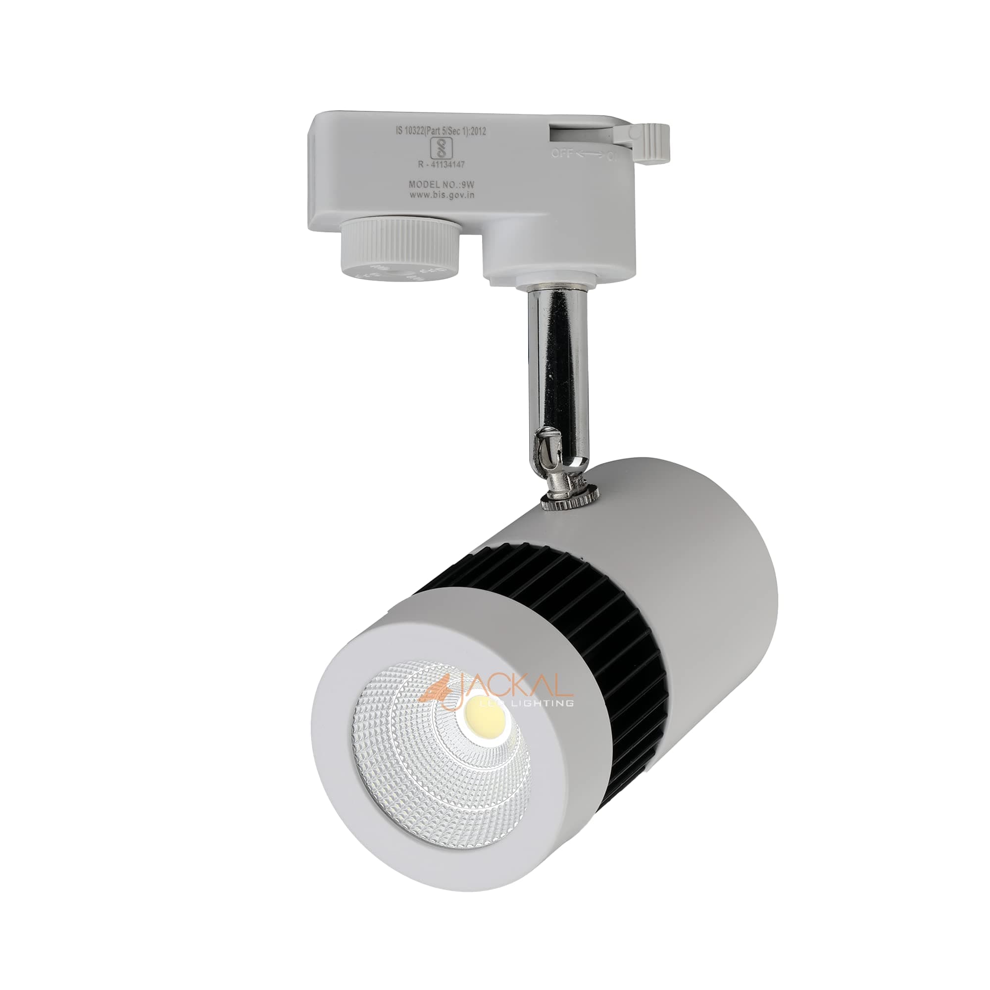 JACKAL® 9 Watt White LED Track Light/Spot Light/Focus Light/Picture Light (Pack of 1) White Body | Indoor Light with Rotatable Head | for Showrooms, Shops and Living Room - Trackway Not Included
