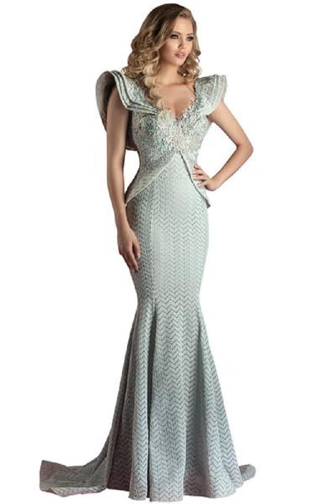 Women's Short Sleeve Evening Gown