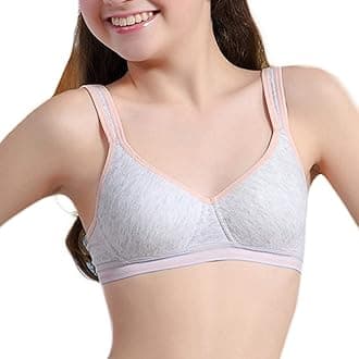 Phennie's Girls Training Bras Teens Sports Bras for Kids 8-10,10-12,12-14,14-16 Years Cotton Wireless Light Padded Bralette