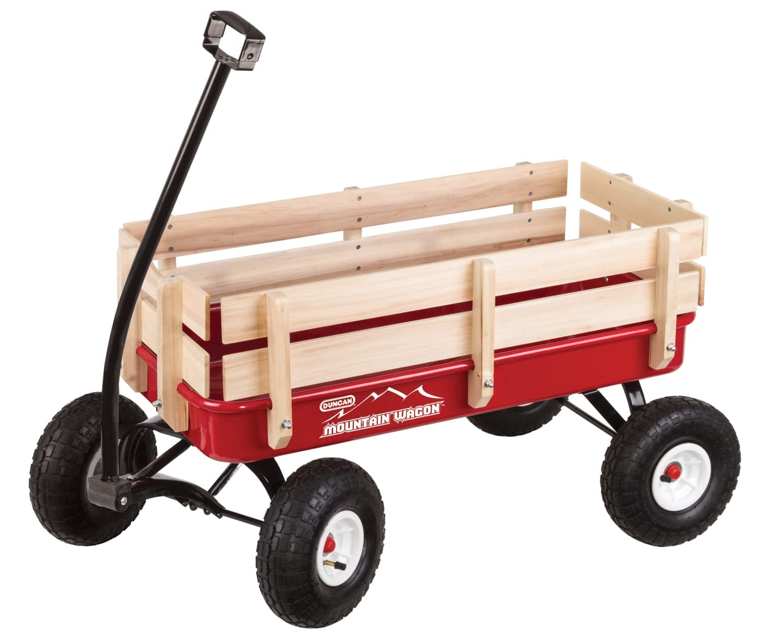 Duncan Mountain Wagon - Pull-Along Wagon for Kids with Wooden Panels, All Terrain Tires, Wide Grip Handle, Wide Wheel Base