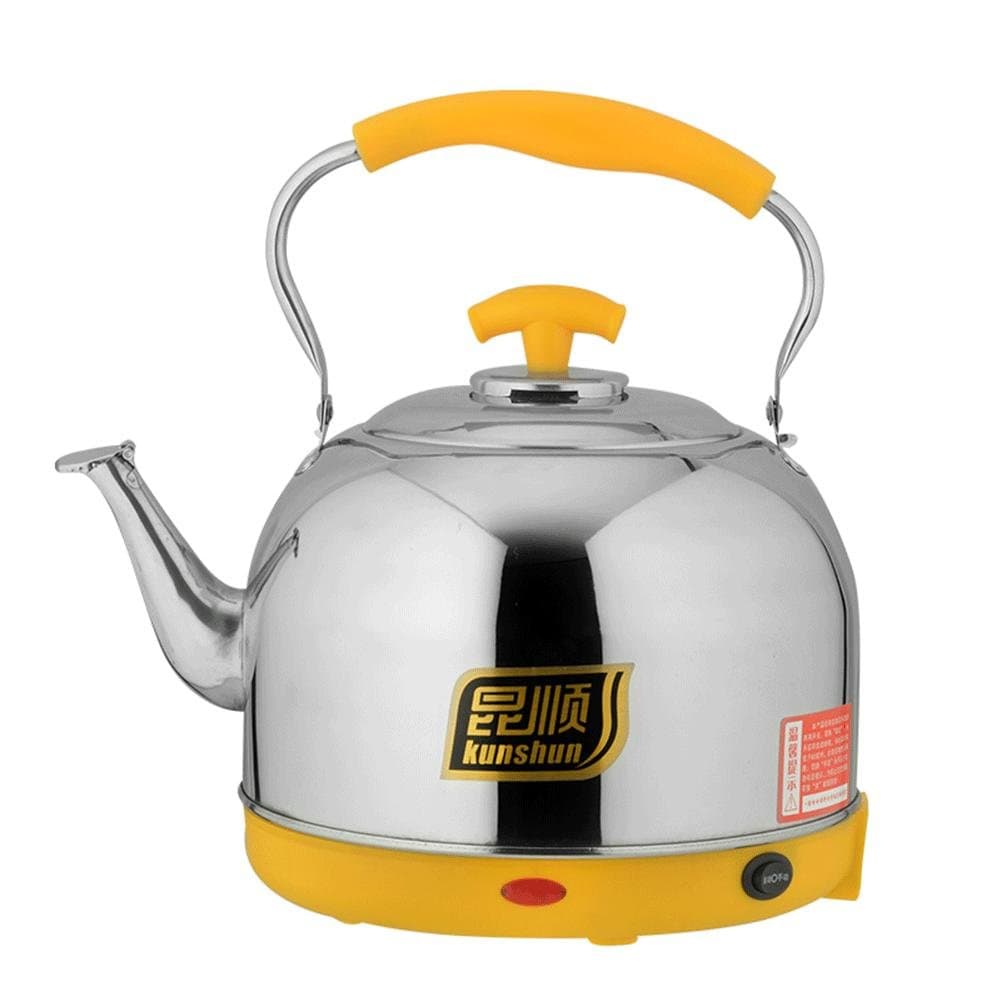 TPXG High capacity Beep electric kettle Automatic power-off Elevated pot Long mouth Thickening stainless steel automatic electric kettle, Yellow, 8L