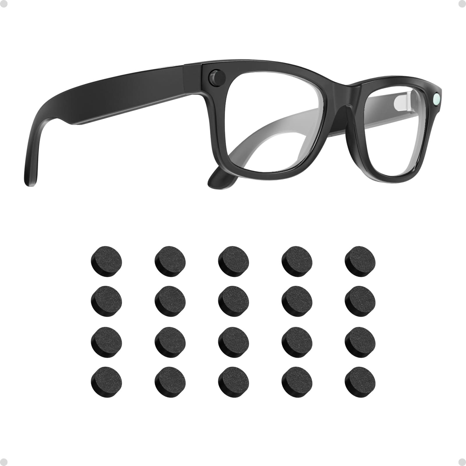 Lumiadot LED Light Blocking Stickers, Compatible with Ray-Ban Meta Smart Glasses, Ultra-Thin Reusable U-Shaped Stickers, Sensor-Friendly, Privacy and Glare Reduction 20pcs