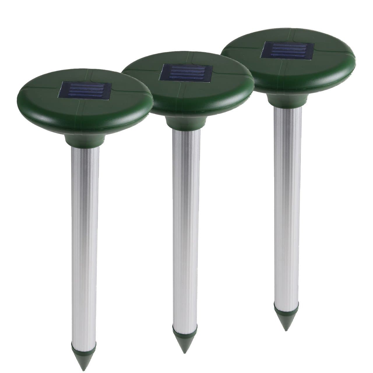 Hartig & Helling MV 250 Mole and Vole Deterrent Solar-Powered XXL for 650 m² - Pack of 3