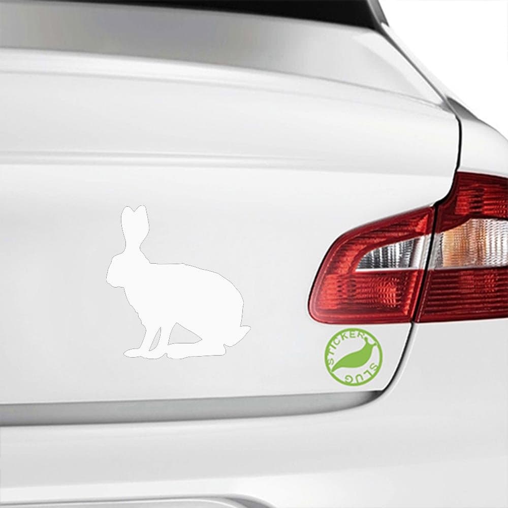 Jackrabbit Bunny Rabbit Decal Sticker (White, 5 inch)