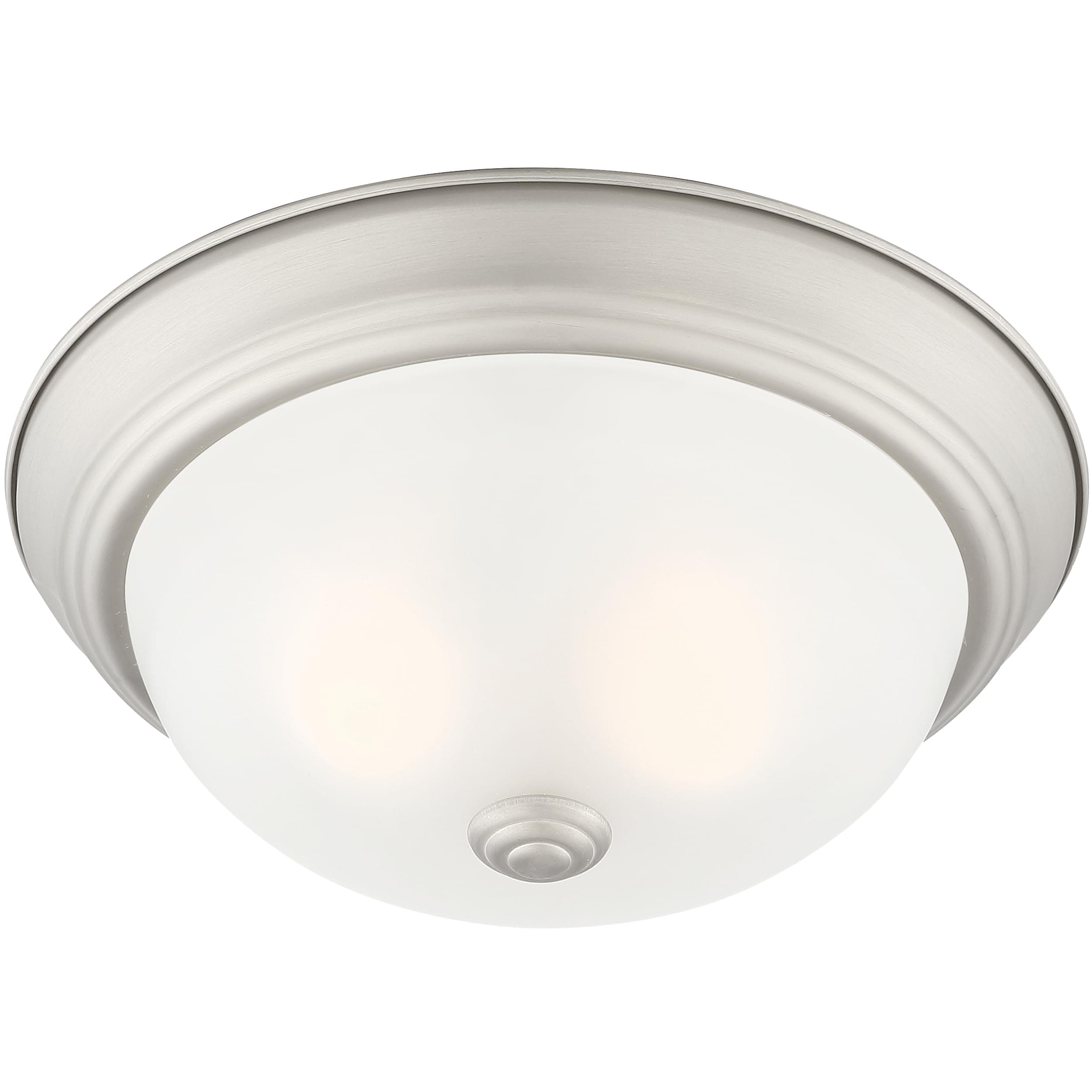 DESIGNERS FOUNTAIN Reedley 2-Lights Flush Mount Ceiling Light, 11 Inch Lighting Fixture for Kitchen, Bedroom, Bathroom, and Hallway, Pewter with Etched Glass, 1257S-PW-W