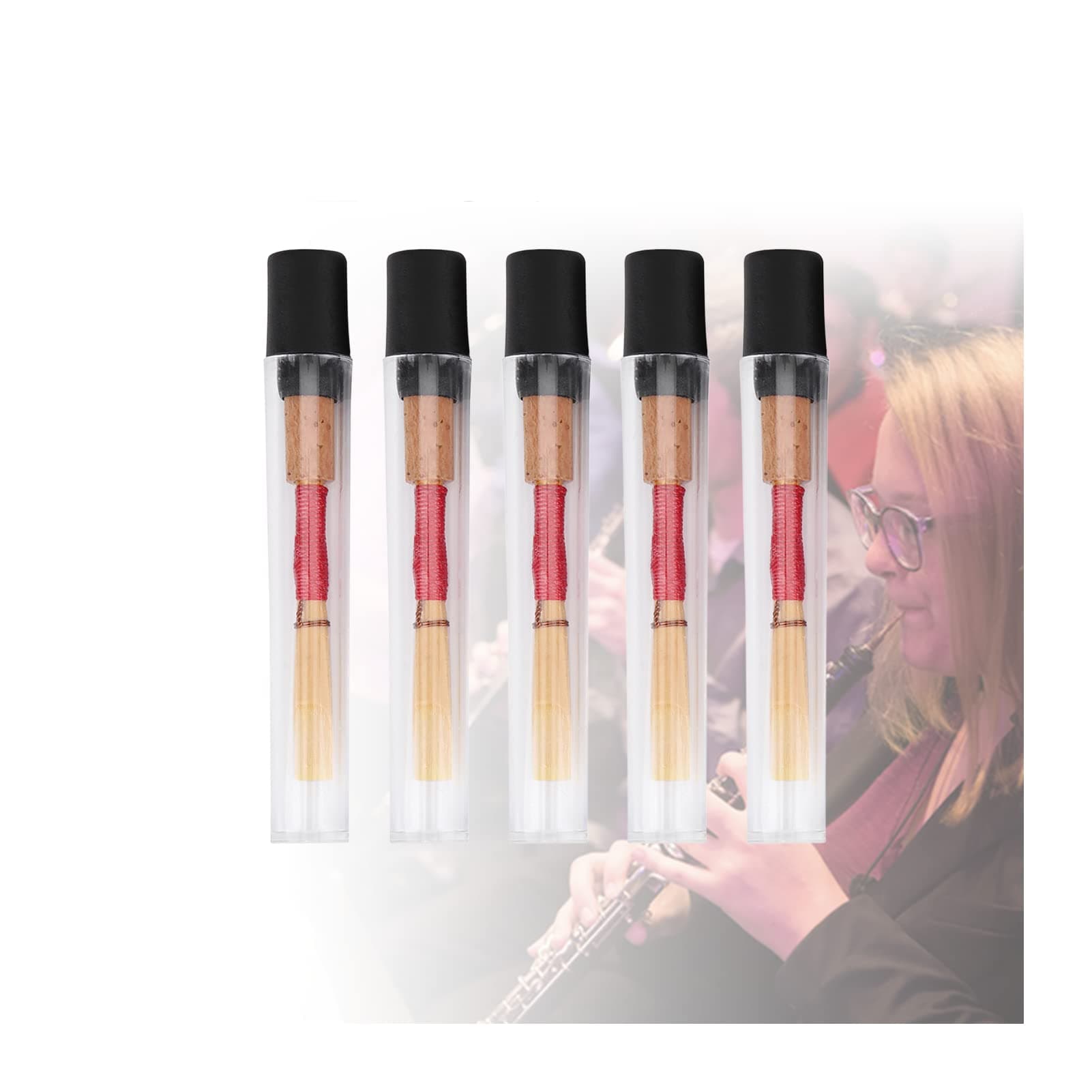 5PCS Oboe Reeds Medium, Oboe with 72mm/2.83" Reed, Oboe Instrument Accessory, No Soaking Required, Oboe Reeds for Beginners, 82 x 13 x 13mm