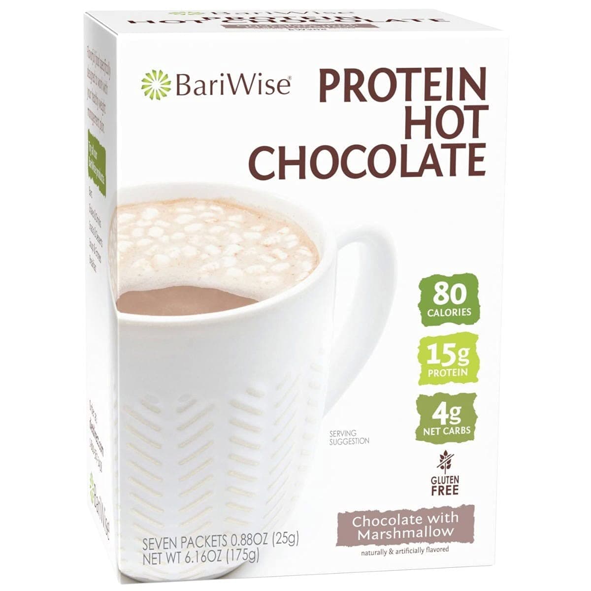 BariWise Protein Hot Cocoa, Chocolate Marshmallows (7ct) 3 Box Value Pack (Save 10%) - 15g Protein