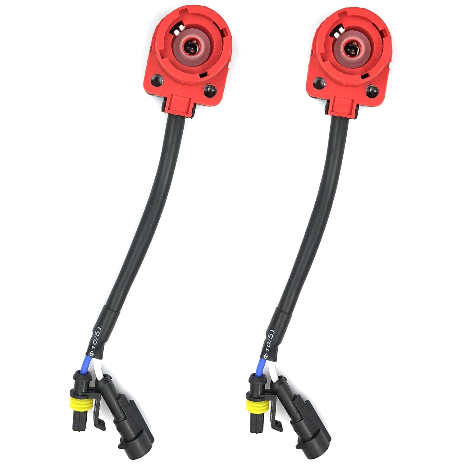 FainWan 2pcs D2S D2R D2C Xenon HID Bulb/Kit Socket AMP Wire Cable Plug Adapter Connector Harness - Easy Plug and Play for Replacement Ballast Application or Retrofit Project Headlight or Fog Lamp