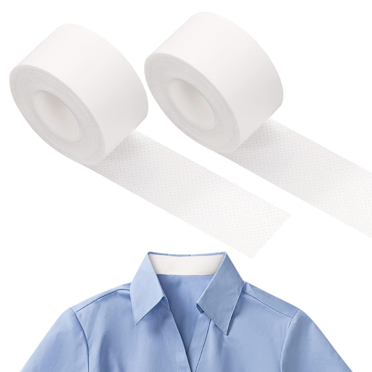 Paybox Roll Disposable Collar Protector Sweat Pads, Self-adhesive Shirt Collar Protector Comfortable Collar Sweat Pads Shirt Neck Liner Invisible Protector Hat Sweat Liner Against Sweat Stains