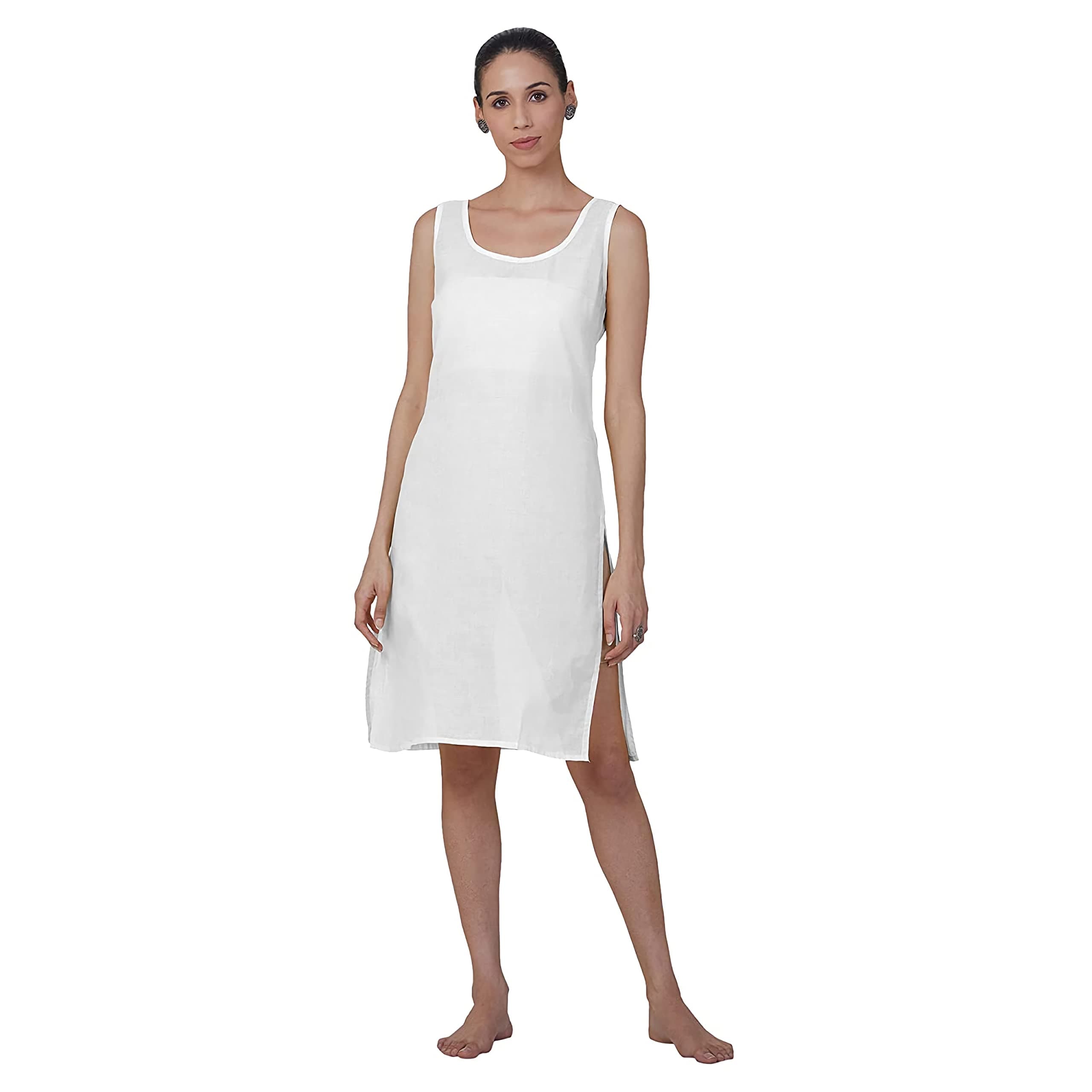 Women's Cotton Long Camisole Sameej - Knee-Length