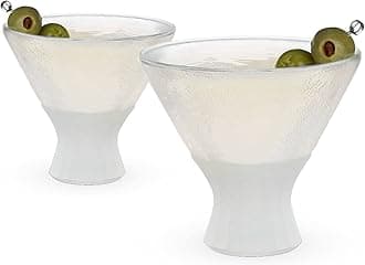 Host Stemless Martini Glasses, Cocktail Glasses, Double Walled Insulated Drinking Glass, Frozen Cups to Keep Your Drinks Cold, Set of 2