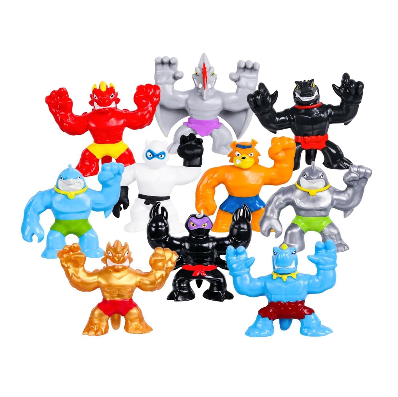 Minis, Minis Mega 10 Pack. Stretch, Squish, Battle with 10 Mini in One Pack!