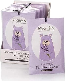 Rose Cottage 12Packs Lavender Drawer Air Freshener Deodorizer Scented Sachets Bags for Drawer and Closet，Sachets for Weddings