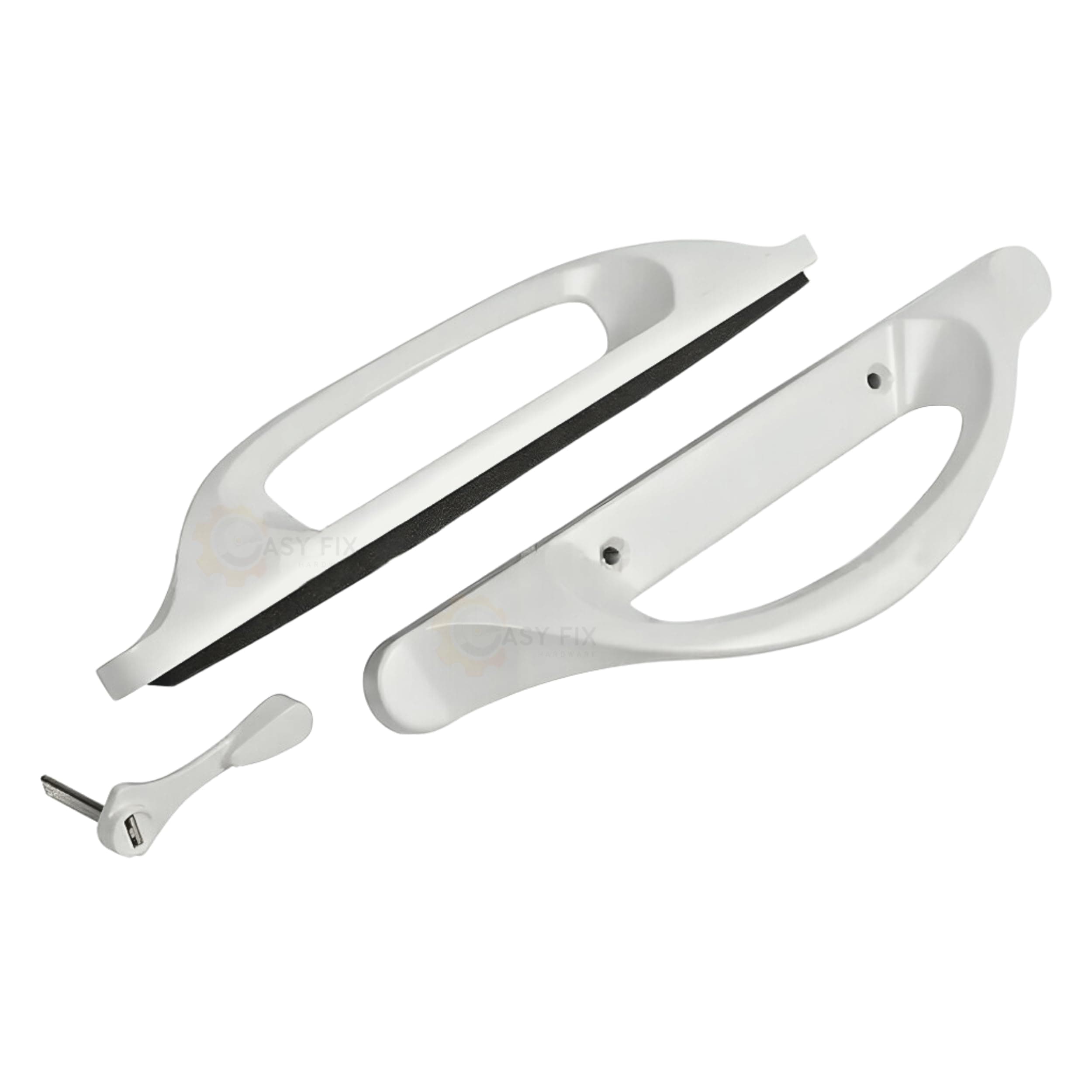 Easy Fix Hardware Amesbury Truth Sliding Door Handle Set Replacement | Allure Sliding Glass Patio Door with 3-15/16" Screw Holes - White