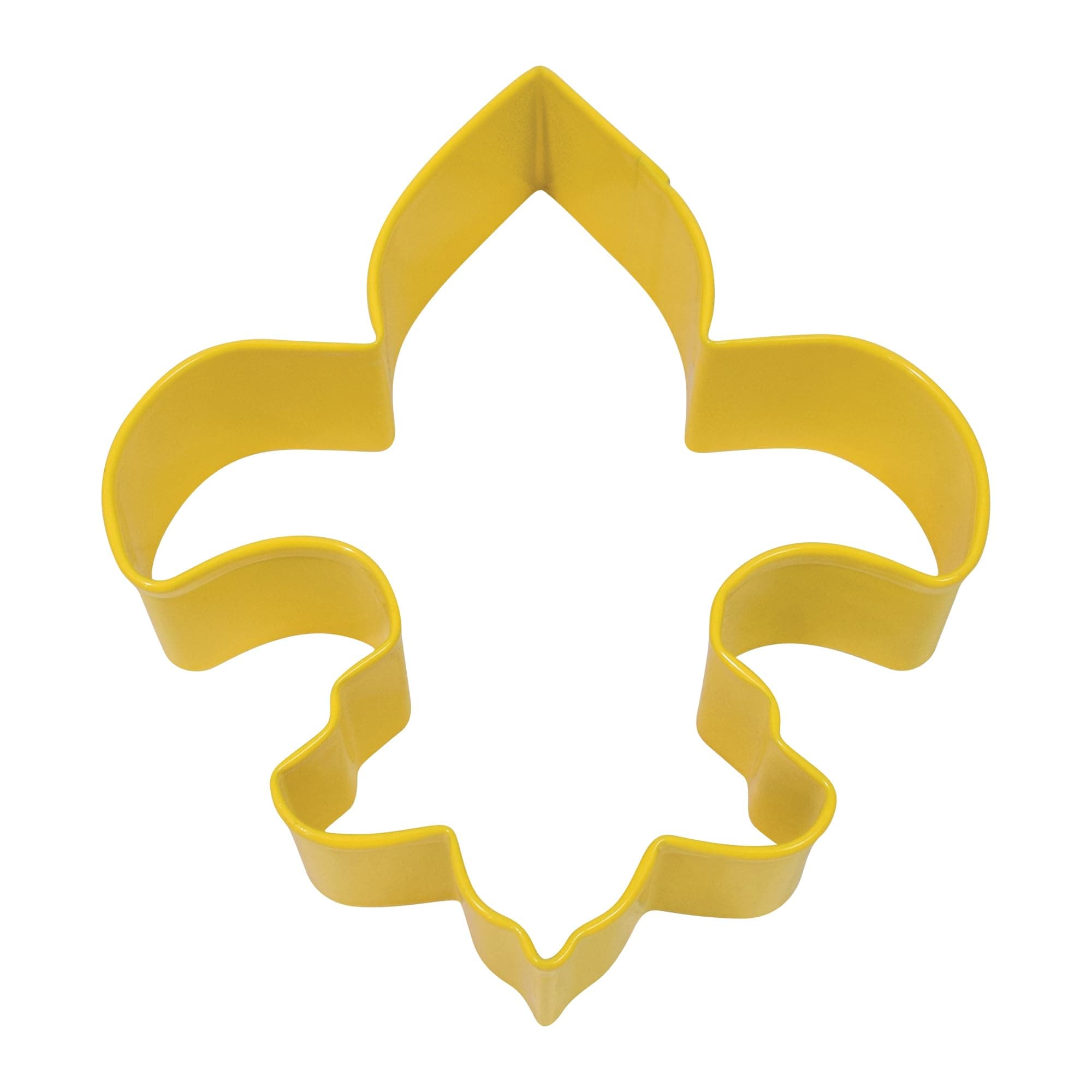 R&M Fleur De Lis 4.5" Cookie Cutter Yellow with Colored, Durable, Baked-on Polyresin Finish
