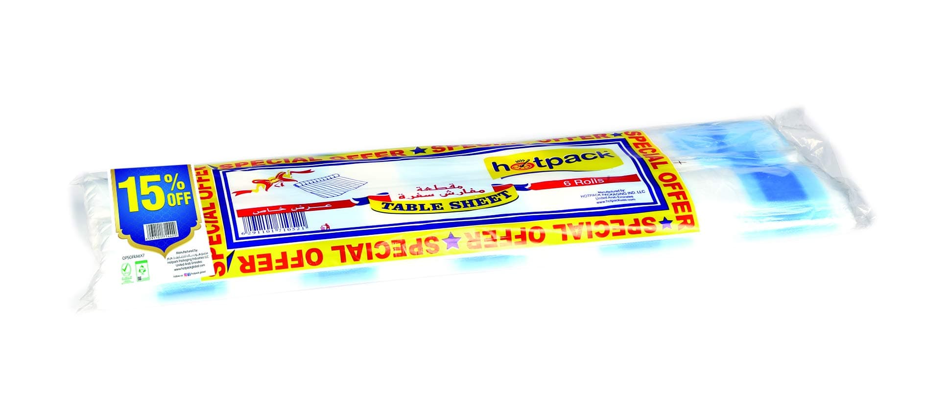 Perforated Sofra Roll/Table Sheet,100 cm X 100 cm, Pack Of 6, 6 Units (Multi Color)