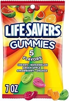 LIFE SAVERS 5 Flavors Gummies Candy Bag, 7 ounce (Pack of 12)