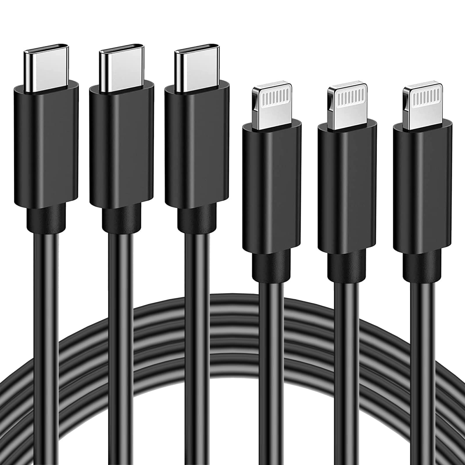 Quntis USB-C to Lightning Cable 3FT, 3Pack USBC iPhone Fast Charging Cable [Apple MFi Certified], Type C Lightning Charger Cord for iPhone 14 13 12 Mini Pro Max 11 X XS XR 8 Plus iPad AirPods, Black