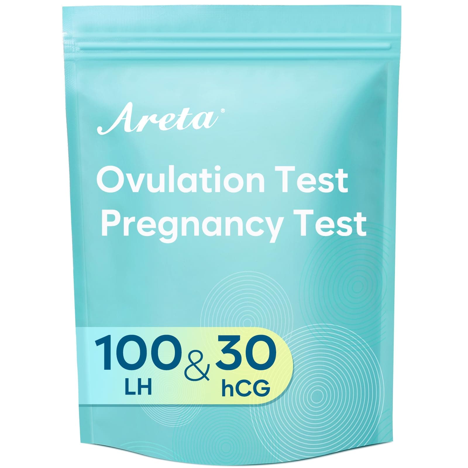 Areta Ovulation & Pregnancy Test Strips: 100 Ovulation Strips & 30 Pregnancy Tests Combo Kit | Accurate at-Home Fertility Tracker | 100 LH + 30 HCG | Expiration Date 11/24/2026