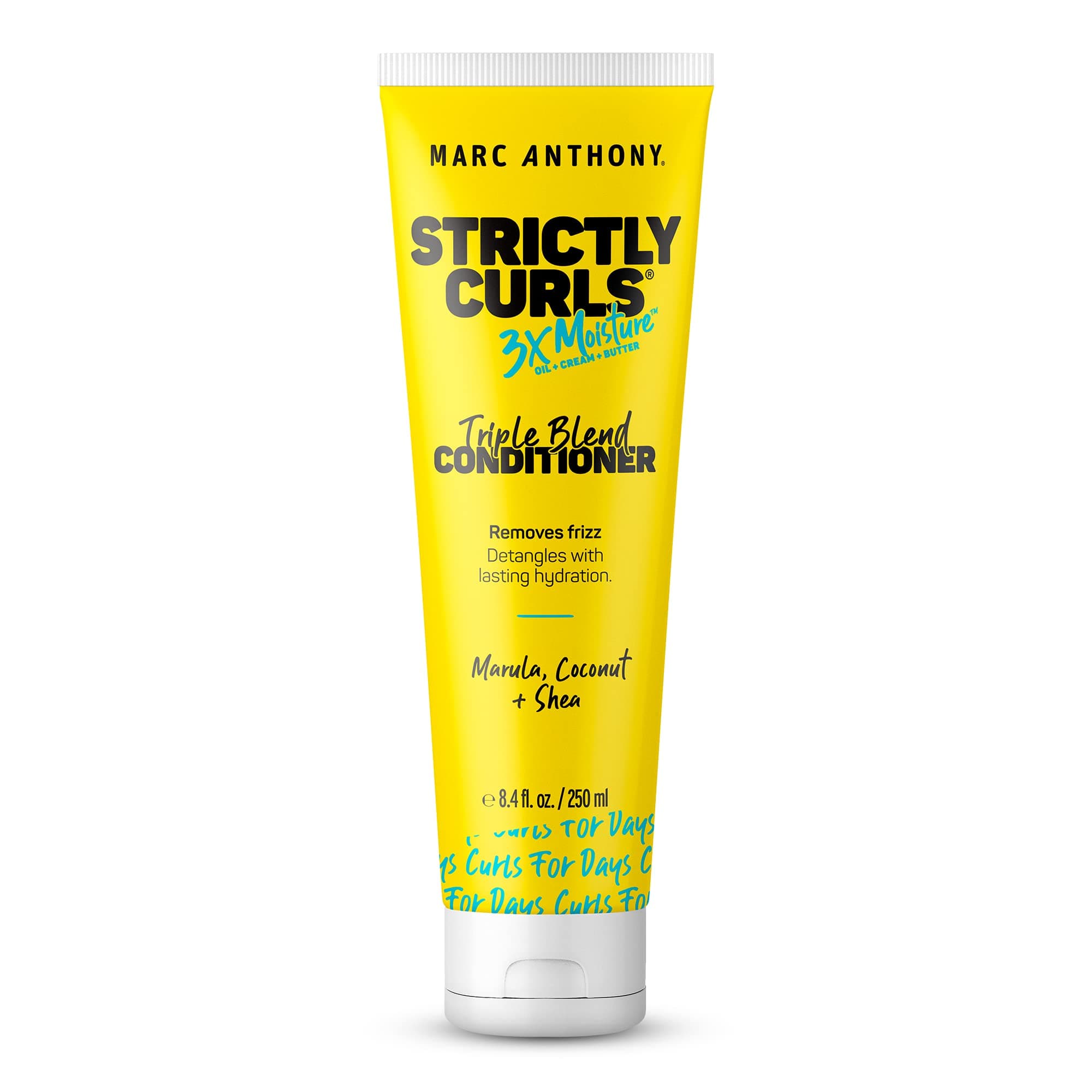 Strictly Curls 3x Moisture Deep Conditioner for Curl Defining & Anti Frizz– Shea Butter, Marula Oil, Aloe & Coconut Oil – Sulfate Free Color Safe Conditioner for Dry Damaged Curly Hair