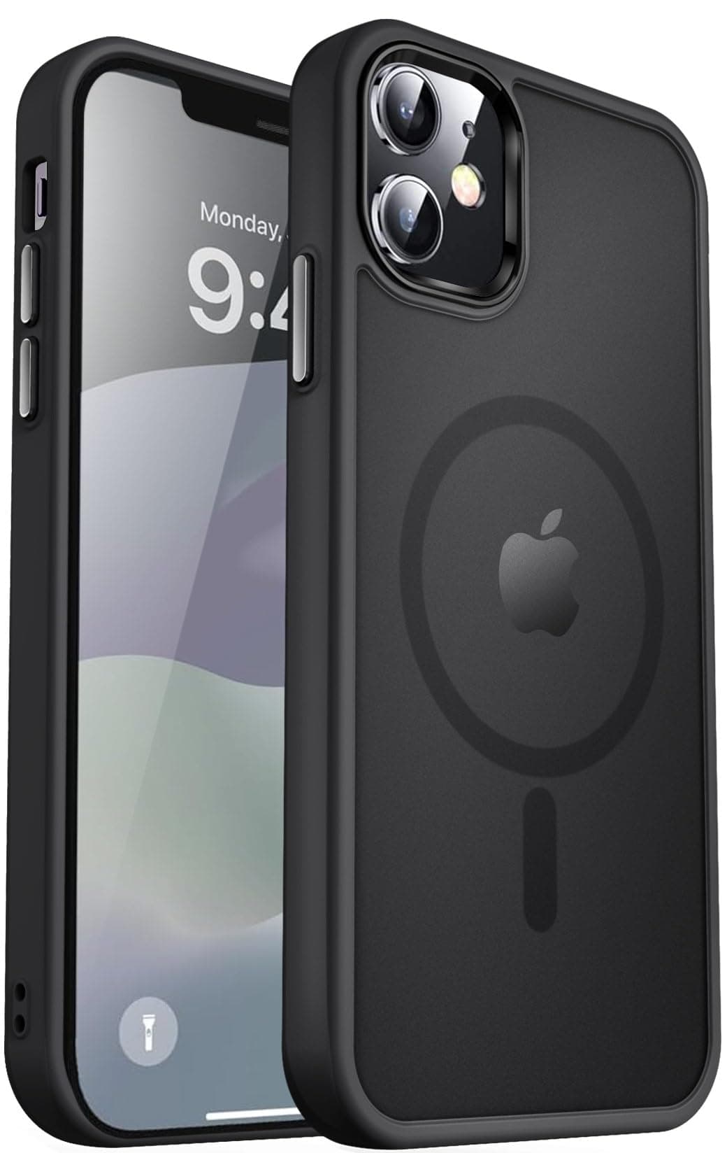 MOCCA Strong Magnetic for iPhone 12 Case/iPhone 12 Pro Case, [Compatible with Magsafe][Mil-Grade Drop Protection] Slim Shockproof Translucent Protective Phone Case for iPhone 12/12 Pro, Black