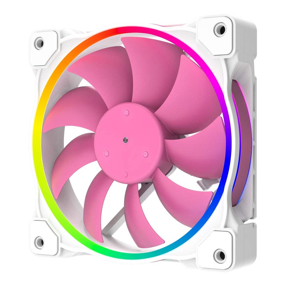 ID-COOLING ZF-12025-PINK Case Fan 120mm 5V 3 PIN Addressable RGB Cooling Fan MB Sync, 4 PIN PWM Speed Control Fans for Radiator/CPU Cooler/Computer Case