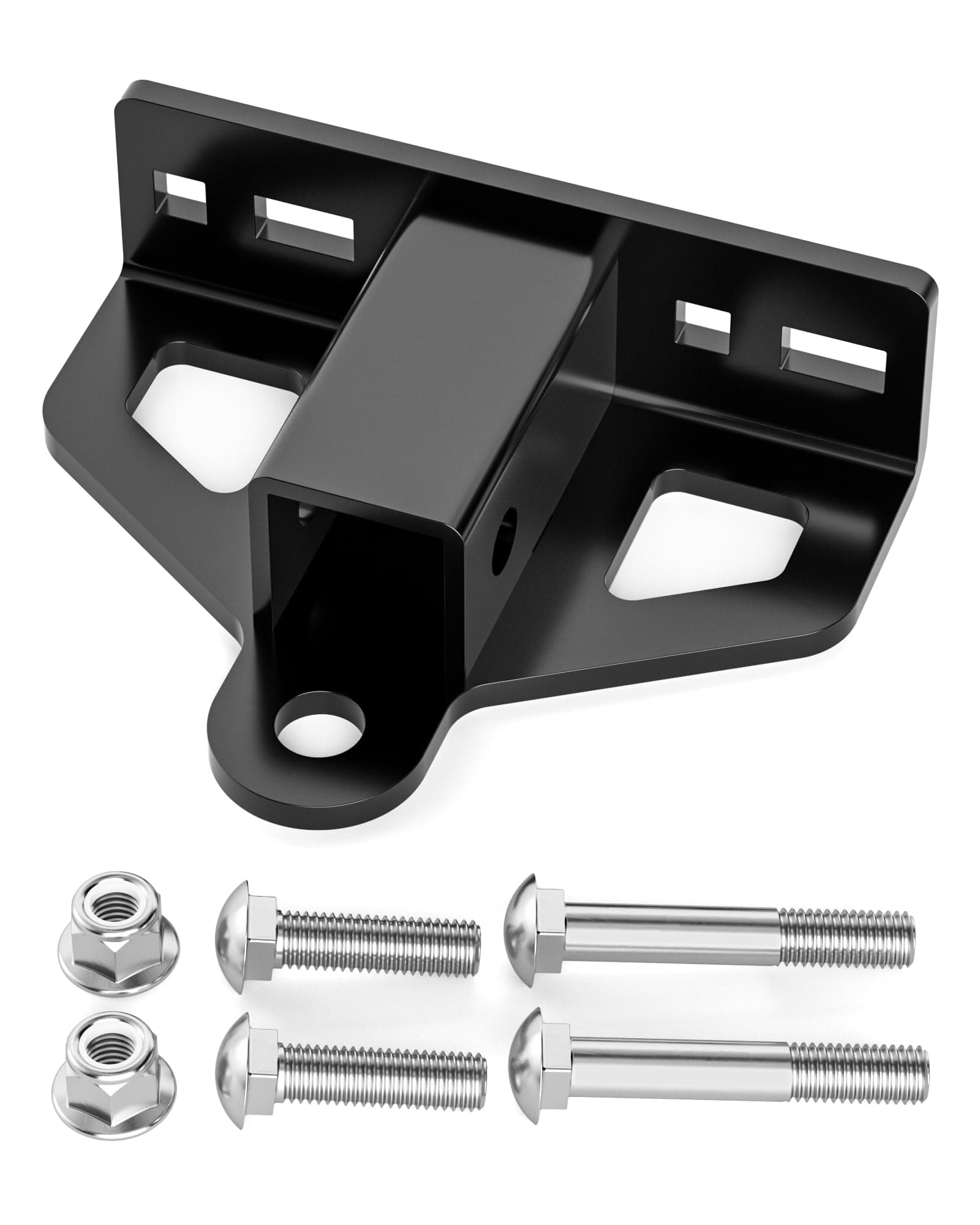 Zero Turn Lawn Mower Hitch with 1-1/4" Receiver, 6mm Thicker Heavy Duty Steel Trailer Receivers Hitch, Universal Upgrade 1-1/4 Hitch Receiver Versatile Chain Slot Rugged with Carriage Bolt Hardware