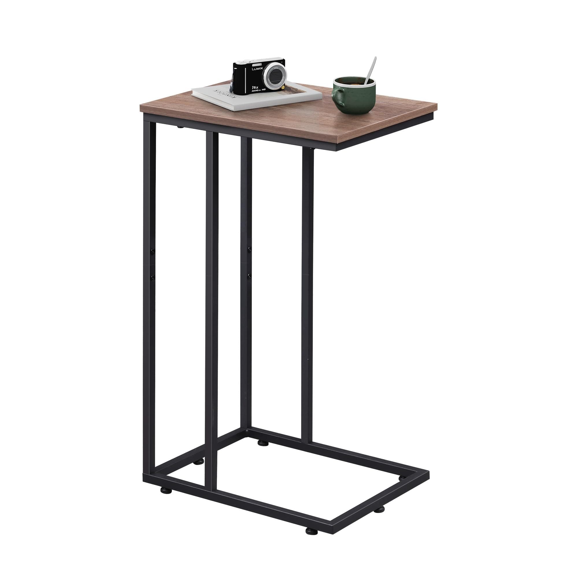 WLIVE C Shaped End Table, Small Side Tables for Sofa and Bed, Couch Table That Slides Under for Living Room, Bedroom, Home Office, Small Spaces