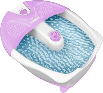Conair Corded Electric Foot Massager & Pedicure Spa with Vibration and Heat (Lavender and White)