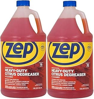 Zep Heavy-Duty Citrus Cleaner and Degreaser - 1 Gallon - ZUCIT128CA - Restaurant Grade, Removes Oil, Grease, Adhesive, and Kitchen Soil on Stovetops, Appliances (2)