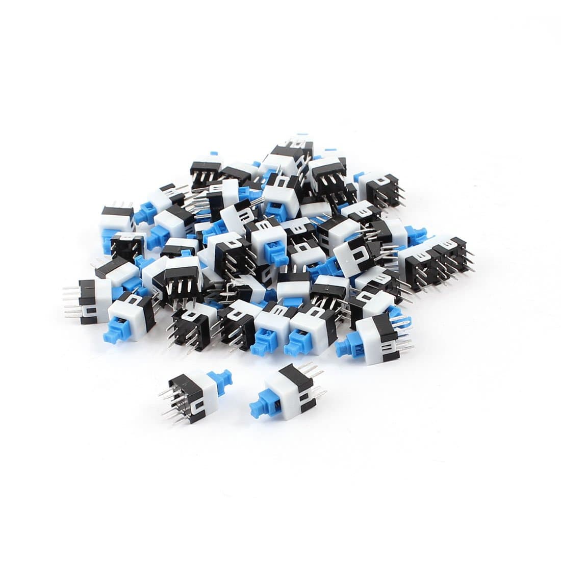 uxcell 6 Pin Square 7mmx7mm Momentary DPDT Mini Push Button Switch (Pack of 55)