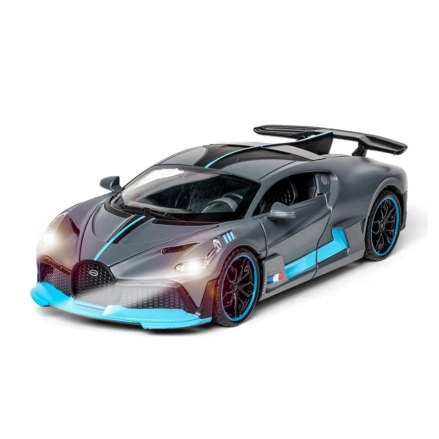 Kiddie Galaxia® Bugatti Divo 1:32 Exclusive Alloy Metal Pull Back Die-cast Car Die cast Metal Pullback Toy car with Openable Doors & Light, Music Boys Gifts Toys for Kids【Colors as Per Stock】