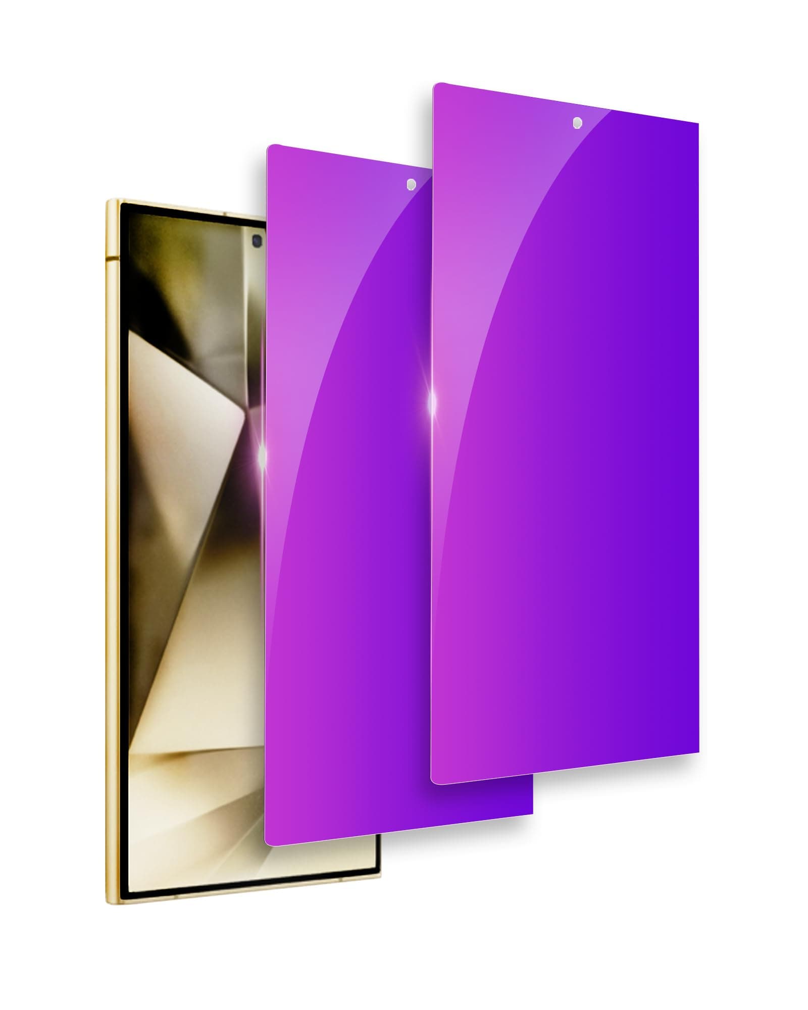 2 Pack for Samsung Galaxy S24 Ultra Privacy Screen Protector[ROSE-Purple][0.08s Fingerprint Unlocked] Soft Flim 6.8'', Eye Protection, Full Coverage