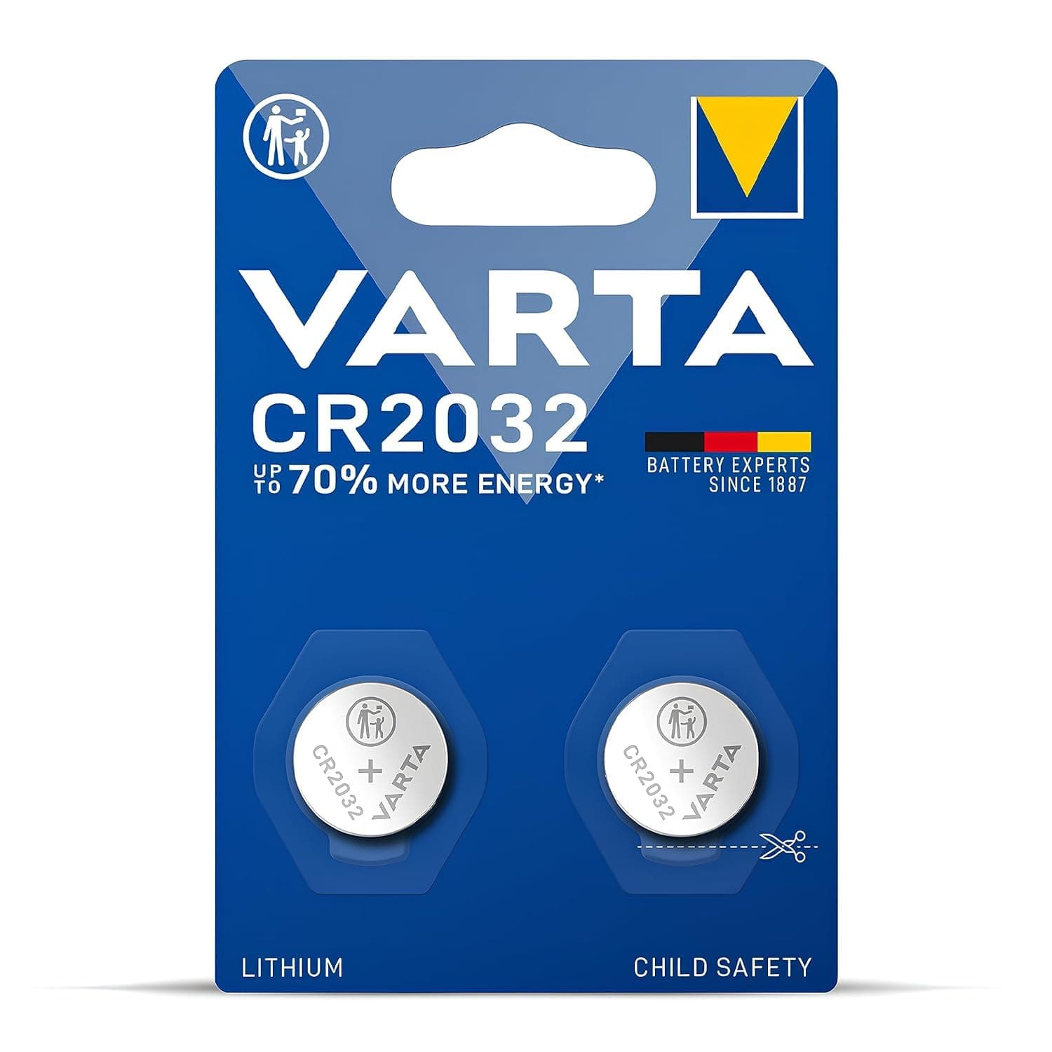 Varta CR2032 Lithium Coin Battery for Long-lasting Performance (2-Pack)