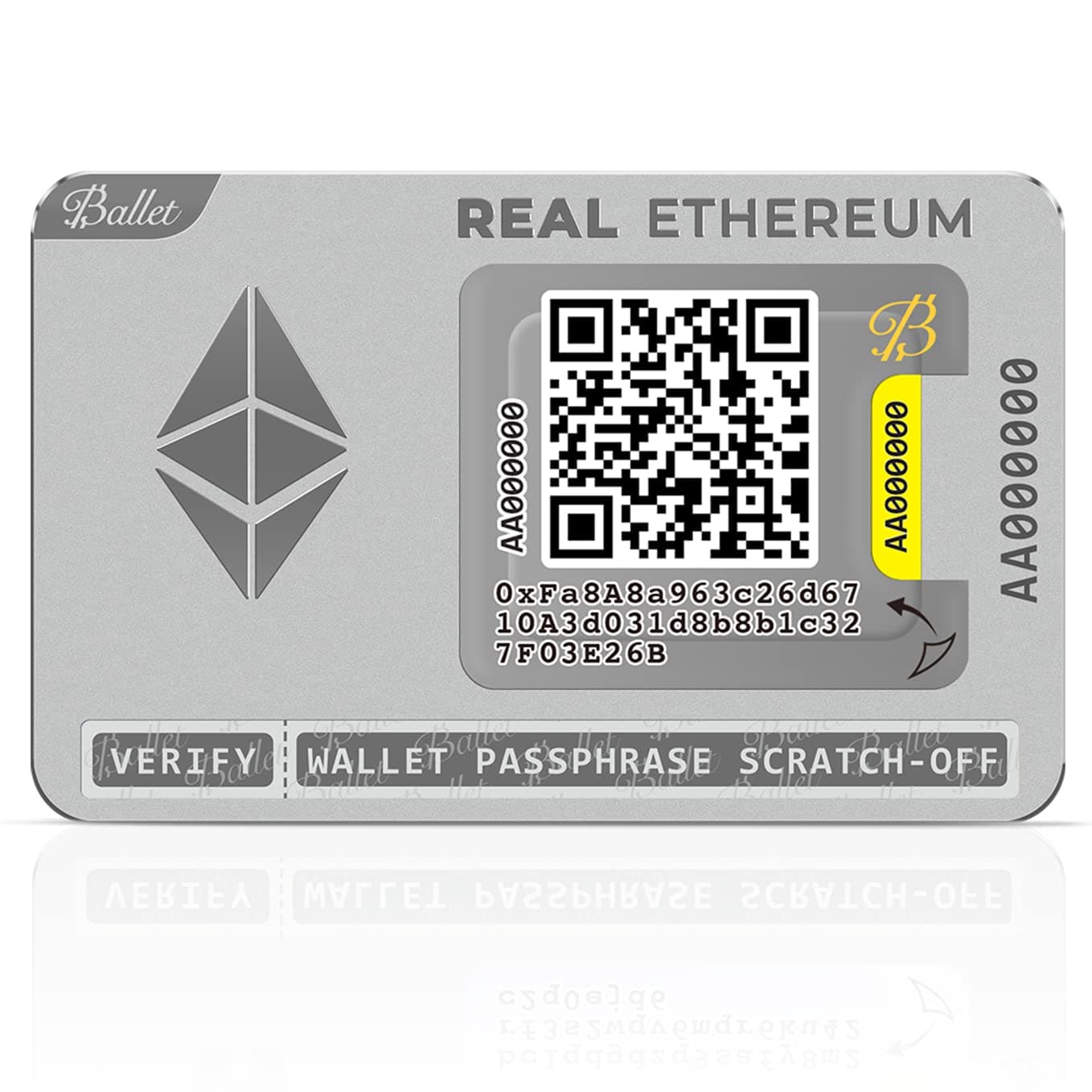 Ballet Real Ethereum (ETH) - Physical Cryptocurrency Cold Storage
