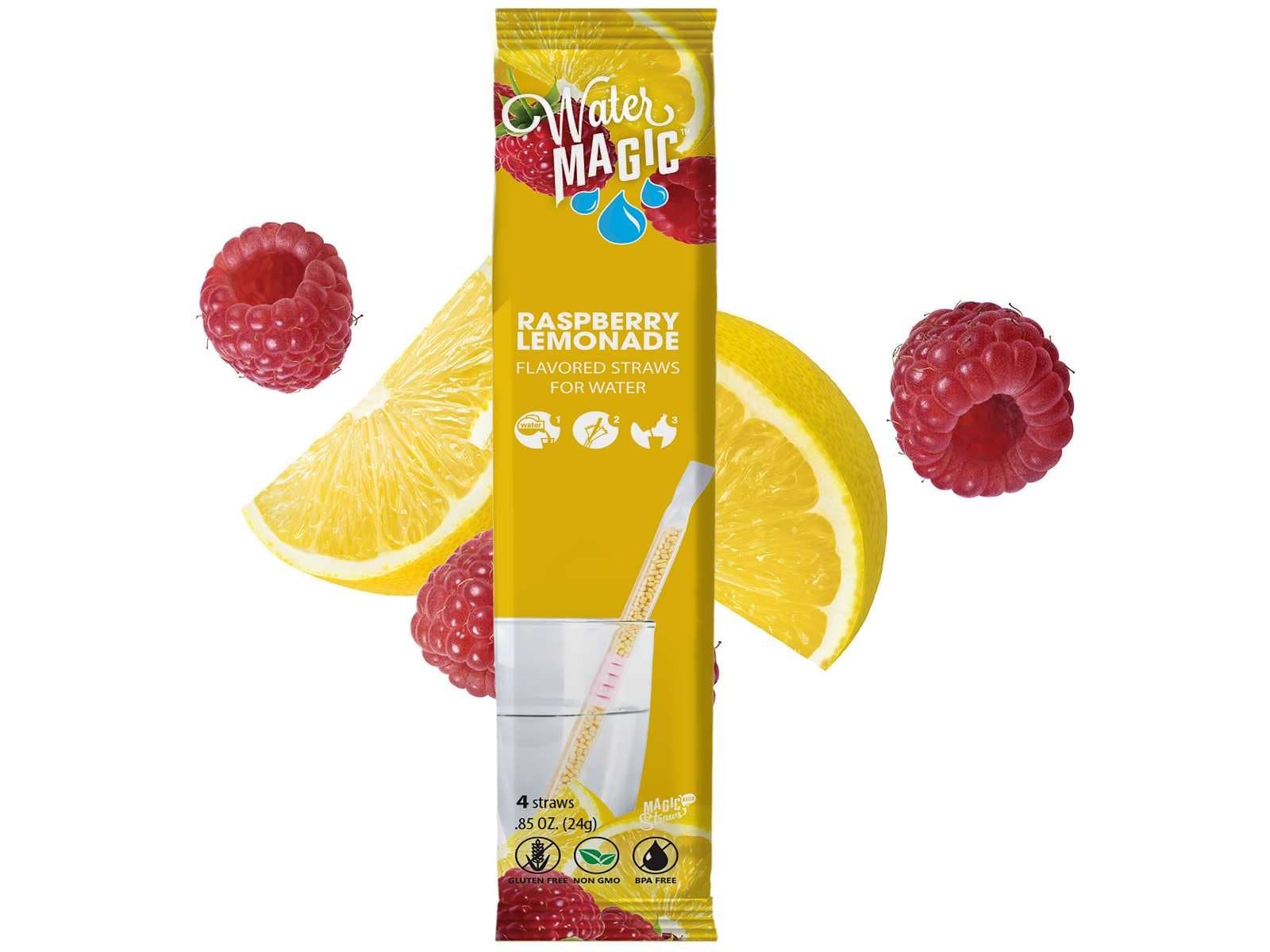 Water Magic Water Flavoring Straws Assorted Flavors (Raspberry Lemonade, 8 Count)