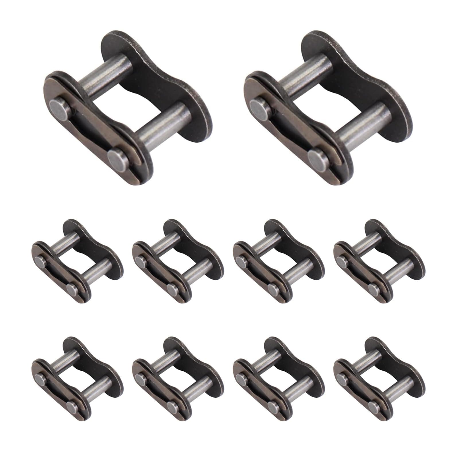 Pack-8 Chain Master Link Roller, Steel Alloy Heavy Duty Roller Chain Connector Links, Universal Automobile Replacement Accessories, for Most Motorcycles and Bikes (Black #415)