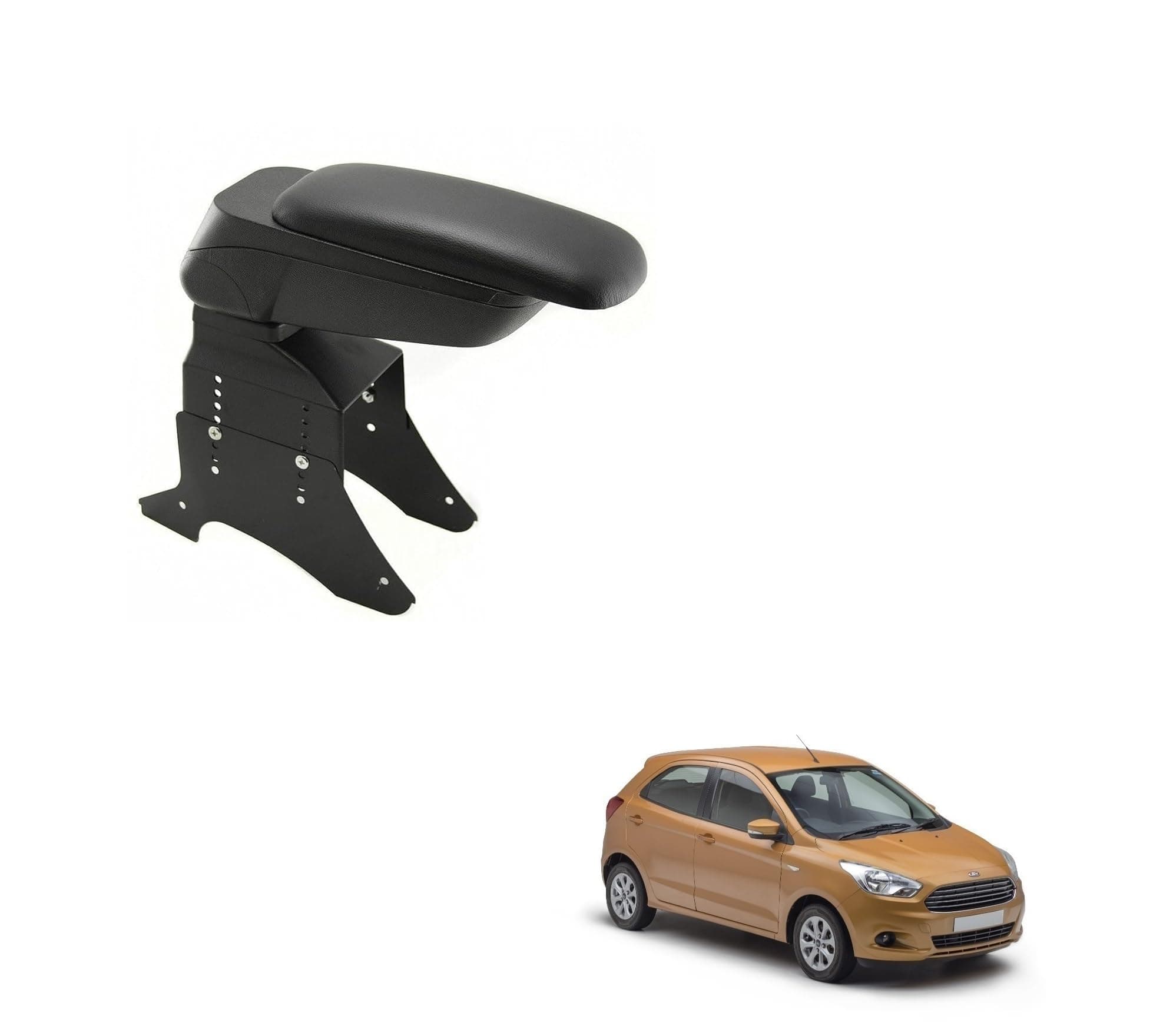 Kozdiko Car Centre Console Hand Armrest Black Compatible with Ford Figo New (2015-Present)