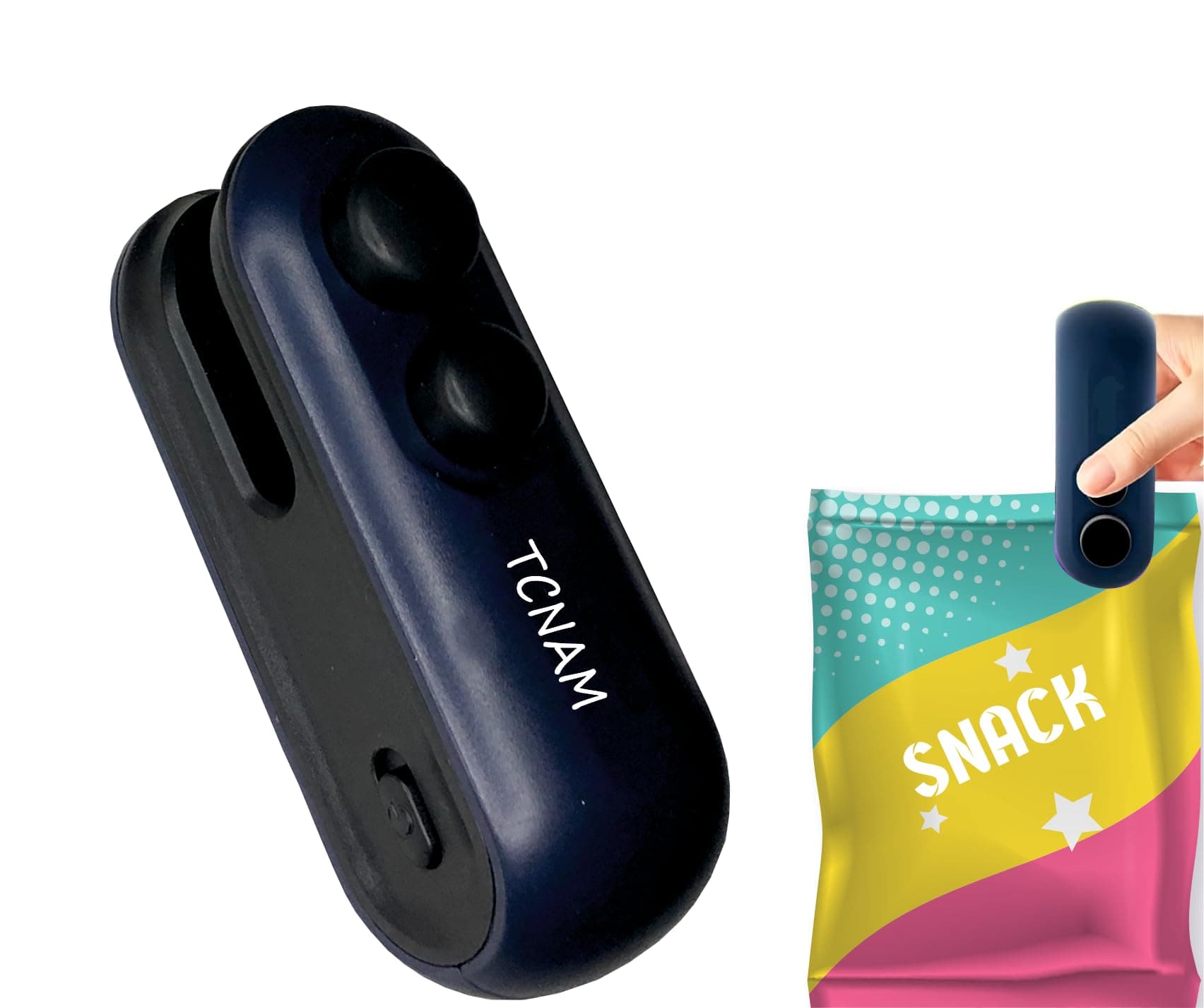 Portable Mini Sealing Machine For Plastic Bags_Essential Kitchen Gadget For Travelling Food Packet, Chips, Snacks_2 in 1 Sealer With Cutter And Magnet_Type-C Rechargable Unique Gadget_Blue