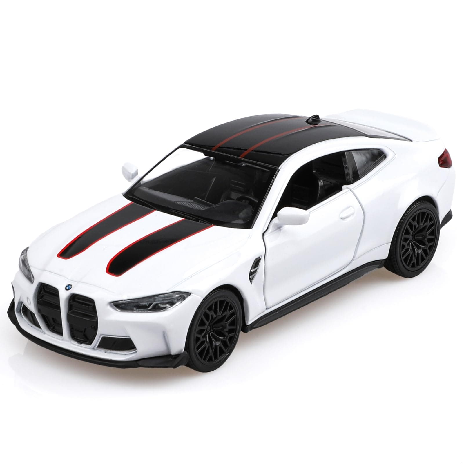 TOKAXI 1/36 Scale BMW M4 CSL Diecast Model Cars,Pull Back Vehicles BMW M4 Toy Cars,Cars Gifts for Boys Girls (White)
