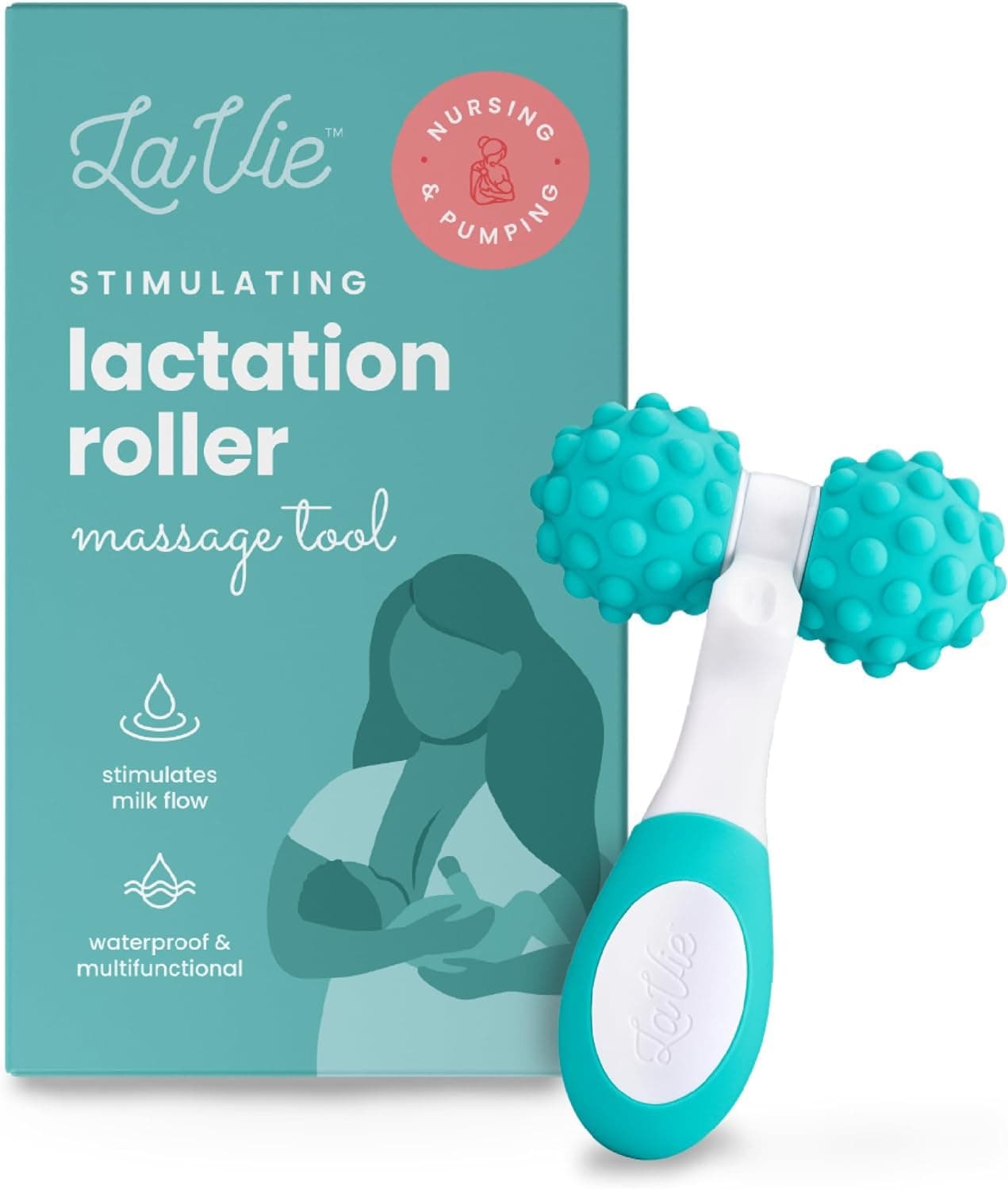 LaVie 5-in-1 Lactation Massager Roller, Manual Massage Roller, Breastfeeding Tool to Improve Milk Flow, Discomfort, Breast Massage, Medical Grade